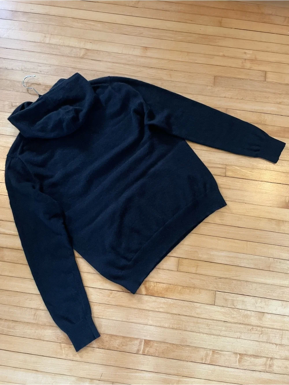 BANANA REPUBLIC Men's Cashmere Hoodie Black Hooded Sweater Classic Luxury Unisex
